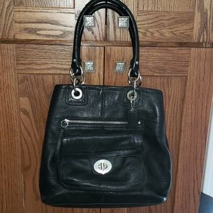 Black pebbles leather Coach handbag
